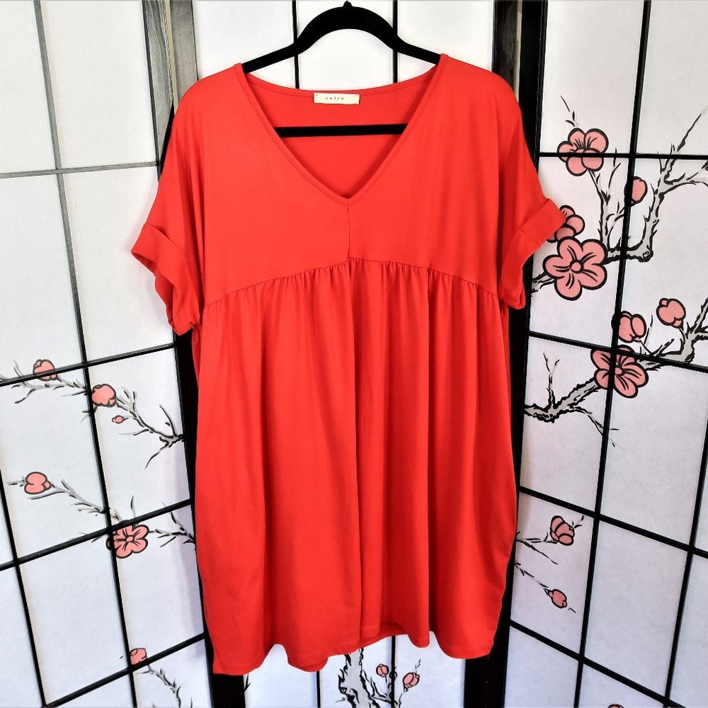 Entro Red Blouse Size Large